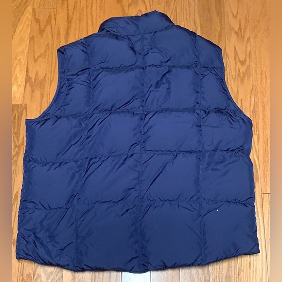 Men’s XL Navy Blue Lands’ End Down Filled Quilted Puffer Vest Snap Closure - Picture 3 of 8